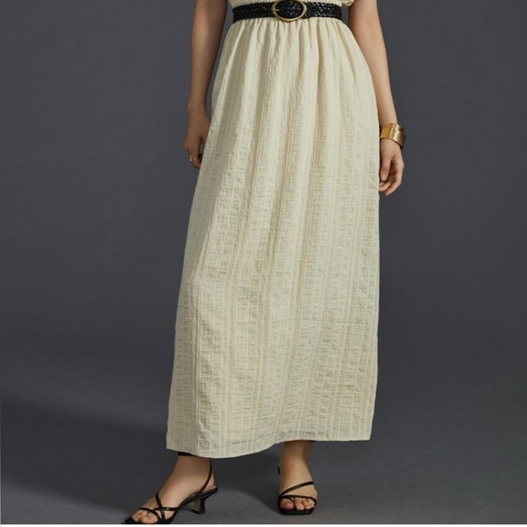 Anthropologie Mare Mare x cream striped maxi dress with pockets size XS - Picture 2 of 7